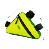 pochette sacoche triangulaire jaune et vert accessoire velo équipement cycliste boutique pas cher start-to-train