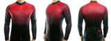 maillot cycliste original rouge et noir à manches longues pour homme vue face dos profil boutique pas cher shop vélo cyclisme www.start-to-train.com