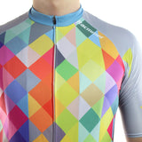 maillot cyclisme homme manches courtes torse motif arlequin carreaux losanges couleurs boutique shop start-to-train