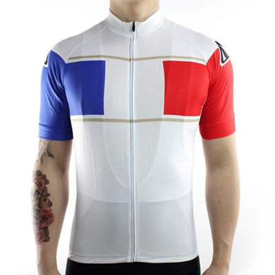 maillot manche courte maillot été maillot vélo drapeau France tenue cycliste start-to-train