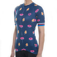 maillot manche courte cyclisme vélo femme original donut Ice Cream glace pas cher vue profil boutique shop start-to-train