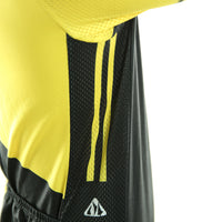 maillot original à manches longues base noire touches de jaune zoom aisselle boutique pas cher shop vélo cyclisme www.start-to-train.com