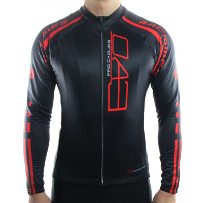 maillot original à manches longues base noire touches de rouge boutique pas cher shop vélo cyclisme www.start-to-train.com