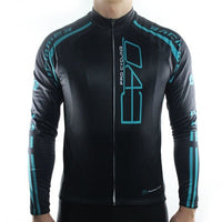maillot original à manches longues base noire touches de bleu boutique pas cher shop vélo cyclisme www.start-to-train.com