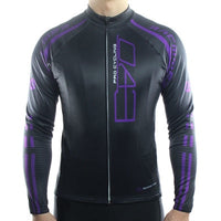 maillot original à manches longues base noire touches de mauve boutique pas cher shop vélo cyclisme www.start-to-train.com