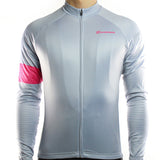 maillot uni gris à manches longues bande de couleur au bras shop boutique vélo cyclisme pas cher tenue cycliste www.start-to-train.com