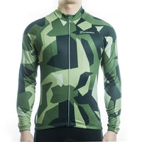 maillot cycliste original à manches longues pour homme motif camouflage militaire vert boutique pas cher shop vélo cyclisme www.start-to-train.com