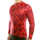 maillot original à manches longues motif montagne rouge orange shop boutique vélo cyclisme pas cher tenue cycliste start-to-train