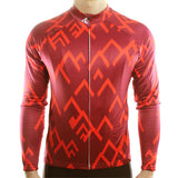 maillot original à manches longues motif montagne rouge orange shop boutique vélo cyclisme pas cher tenue cycliste www.start-to-train.com