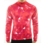 maillot cycliste original rouge à manches longues pour homme vue face boutique pas cher shop vélo cyclisme www.start-to-train.com