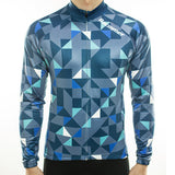 maillot cycliste original bleu à manches longues pour homme vue face boutique pas cher shop vélo cyclisme www.start-to-train.com