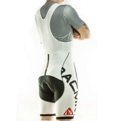 cuissard court blanc et noir cuissard avec bretelles blanches boutique pas cher tenue vélo cycliste homme équipe pro start-to-train