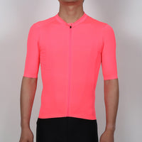 maillot velo aero manche courte tenue cycliste homme équipe Pro Team Fit coupe ajustée cycling jersey rose vif qualité pas cher shop start-to-train