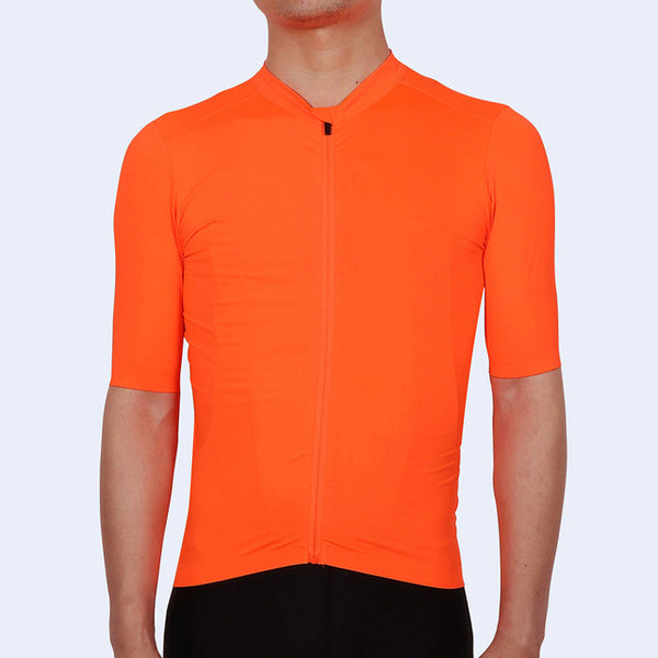 maillot velo aero manche courte tenue cycliste homme équipe Pro Team Fit coupe ajustée cycling jersey orange qualité pas cher shop start-to-train